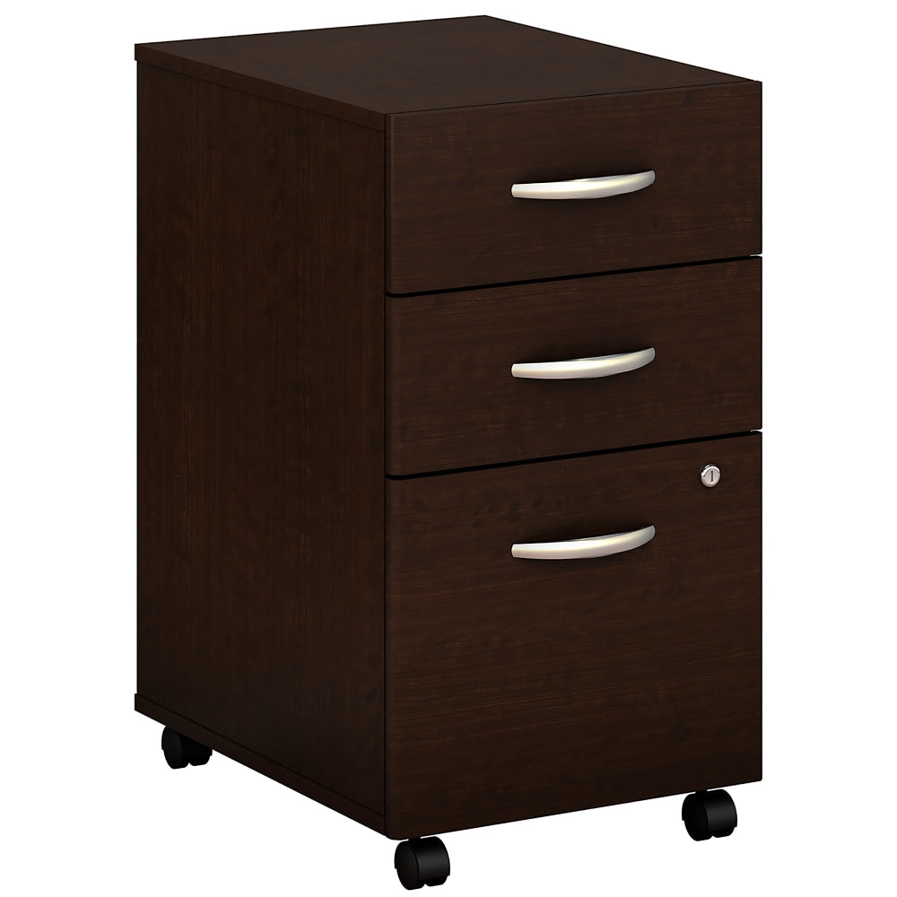 Bush Business Furniture Components 21inD Vertical 3-Drawer Mobile File Cabinet, Mocha Cherry, Standard Delivery - Partially Assembled