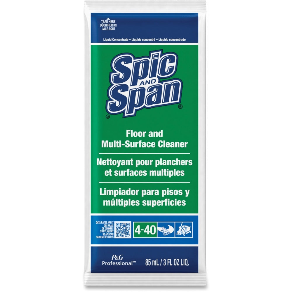 Spic and Span Floor Cleaner - Concentrate - 3 fl oz (0.1 quart) - 45 / Carton - Green, Translucent