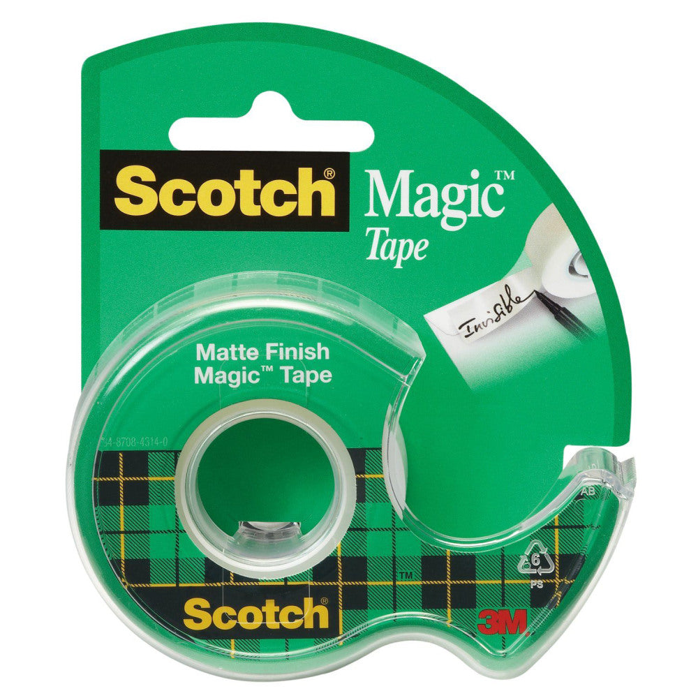 Scotch Magic Tape In Dispenser, 3/4in x 600in, Clear