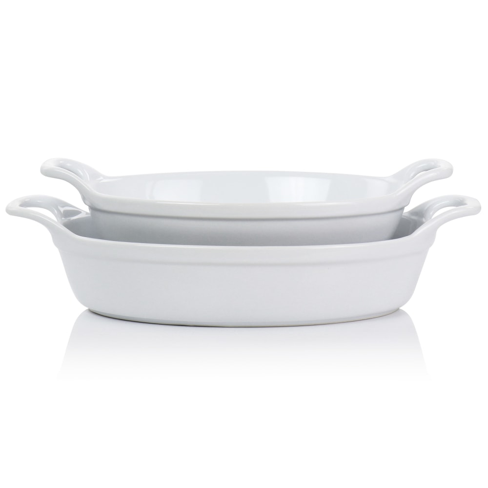 Martha Stewart Steel Stoneware Oval Baker Set, White