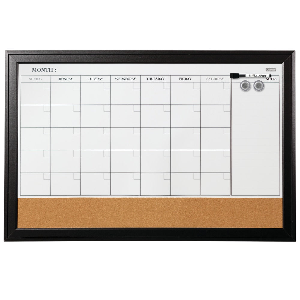 Quartet Home Decor Magnetic Combination Dry-Erase Whiteboard/Calendar Board, 23in x 35in, White