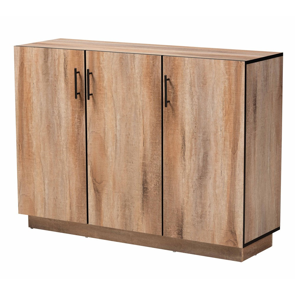 Baxton Studio Modern And Contemporary 48inW 3-Door Dining Room Sideboard Buffet, Natural Oak