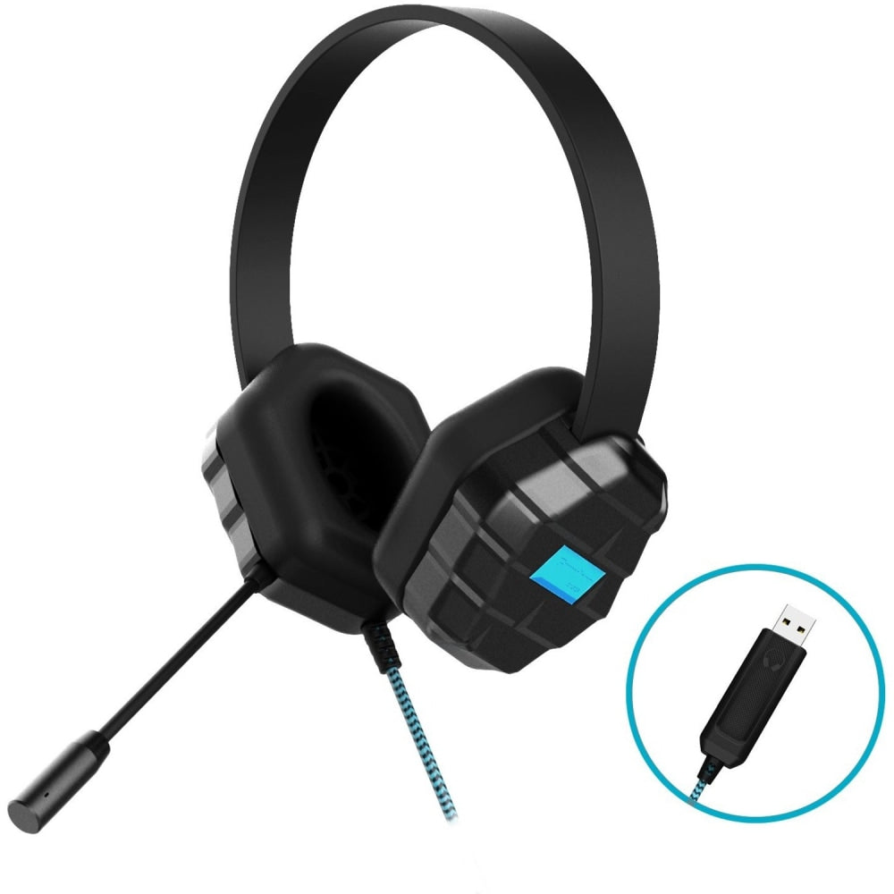 Gumdrop DropTech USB B2 Headset - Black - Stereo - USB - Wired - Over-the-head - Binaural - Circumaural - 6 ft Cable - Black