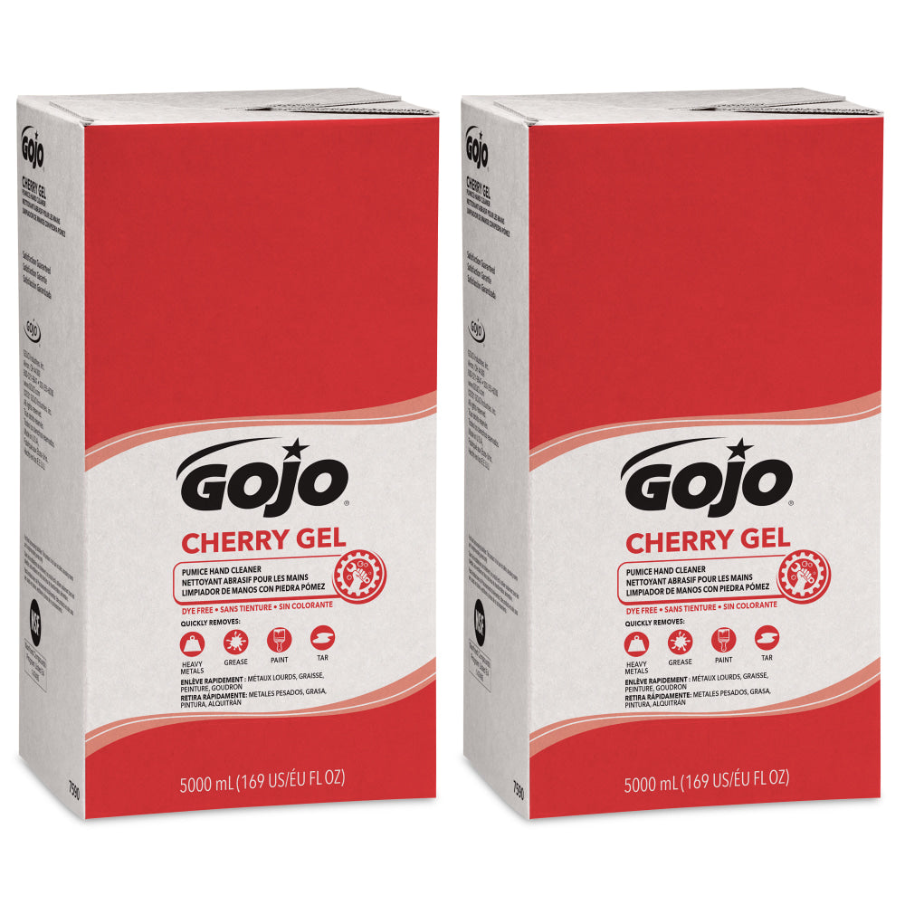 GOJO PRO TDX Gel Pumice Hand Soap Cleaner, Cherry Scent, 169.07 Oz, Carton Of 2 Refills