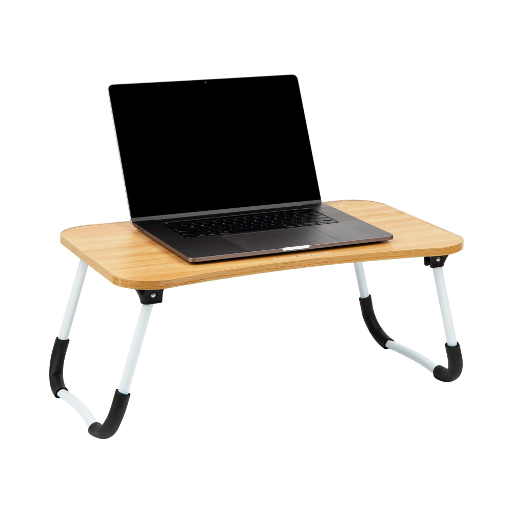 Mind Reader Woodland Collection Portable Laptop Desk with Folding Legs, 10-1/2in H x 13-3/4in W x 24-1/4in L, Beige