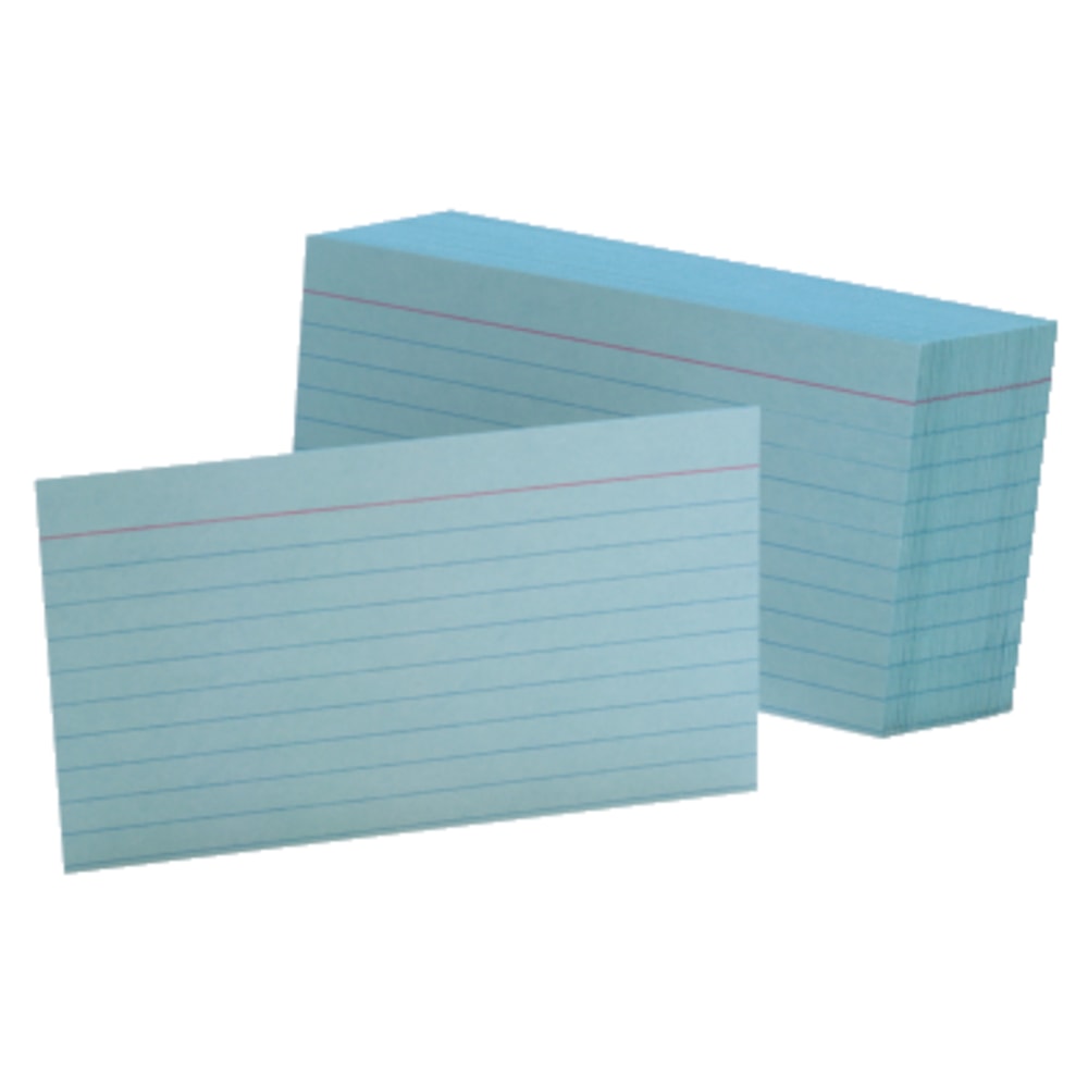 Office Depot Brand Ruled Index Cards, 3in x 5in, Blue, Pack Of 100