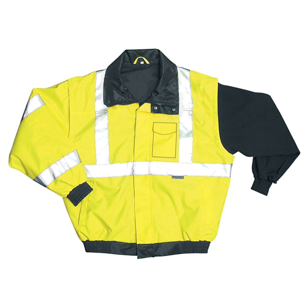 OccuNomix Polyester Bomber Jacket, Large, Yellow