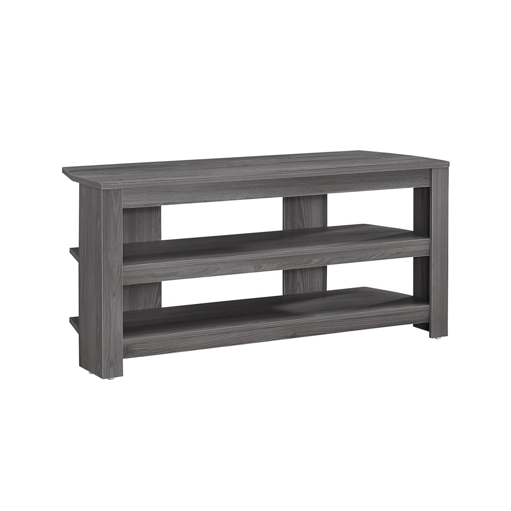 Monarch Specialties TV Stand, 3-Shelf, For Flat-Panel TVs Up To 40in, Gray