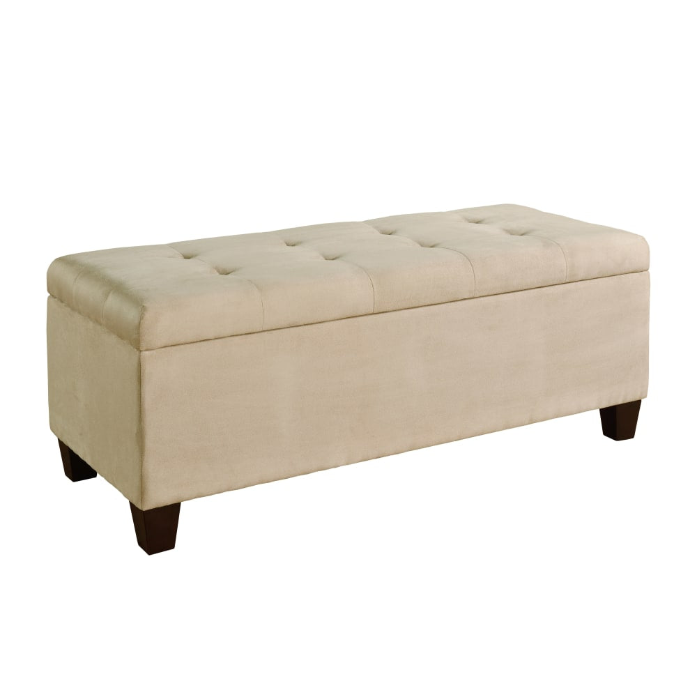 Linon Rae Storage Ottoman, Brown/Beige