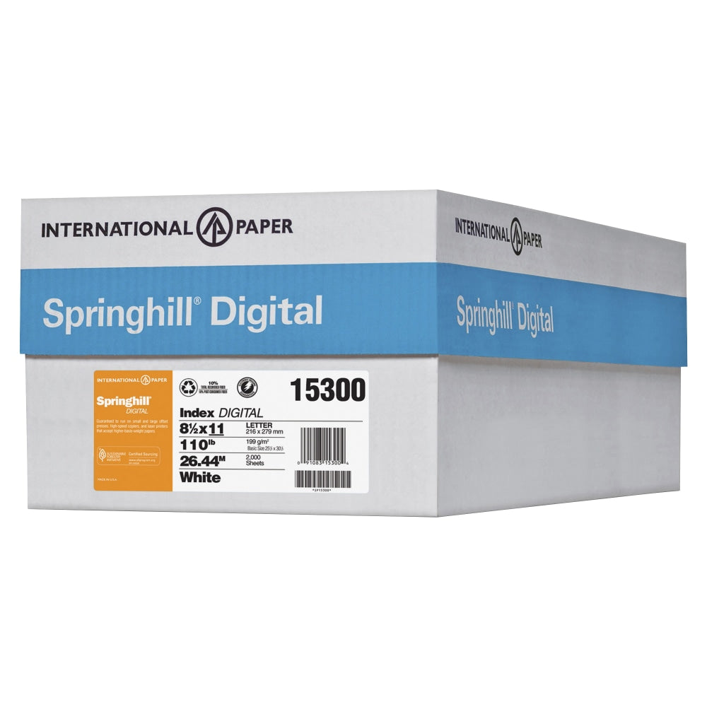 Springhill Digital Index Card Stock, White, Letter (8.5in x 11in), 110 Lb, Pack Of 250