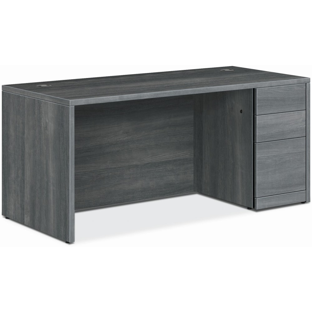 HON 10500 H105897R Pedestal Desk - 66in x 30in29.5in - 3 x Box, File Drawer(s)Right Side - Finish: Sterling Ash