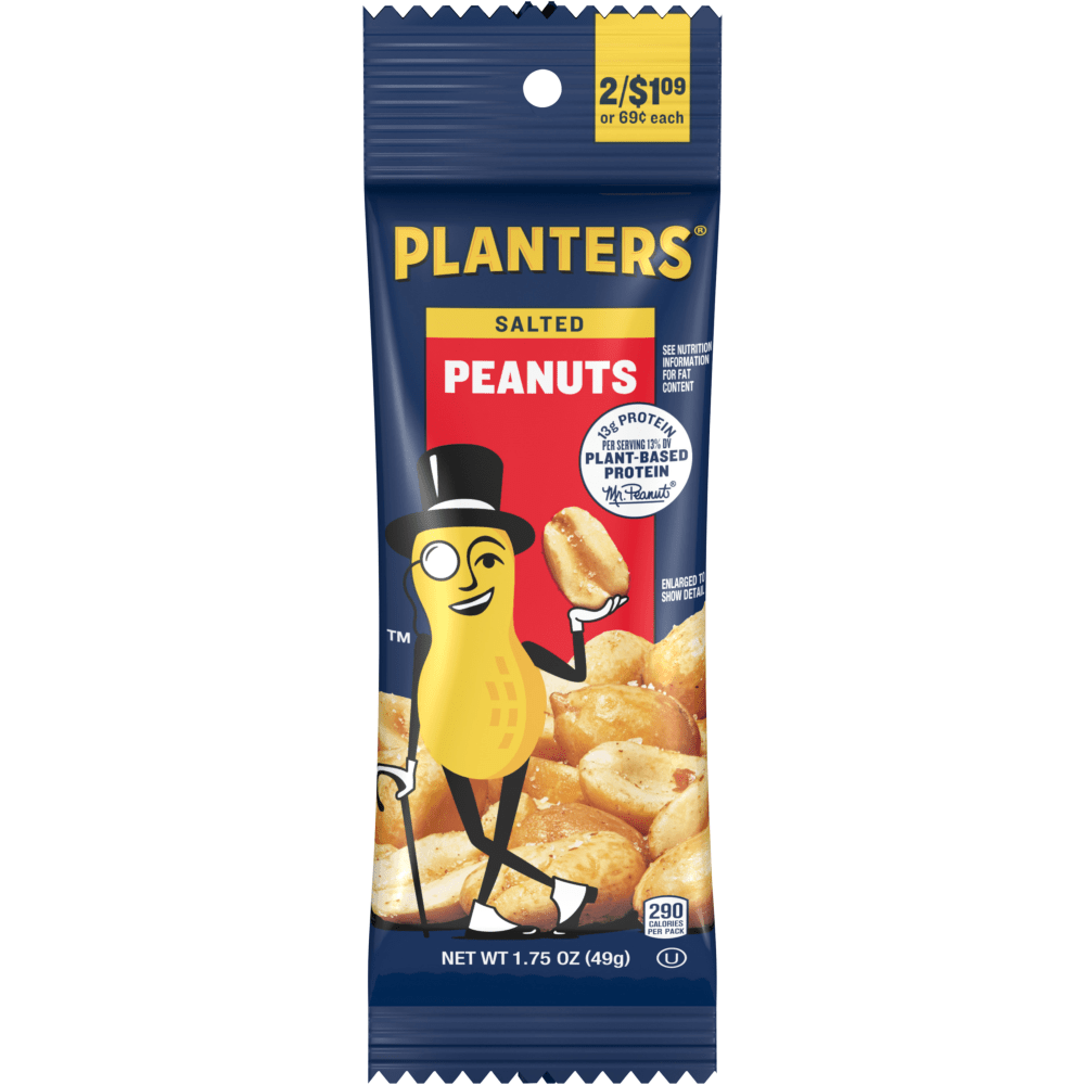 Planters Nut Pouches, Salted Peanuts, 1.75 Oz, Box Of 18