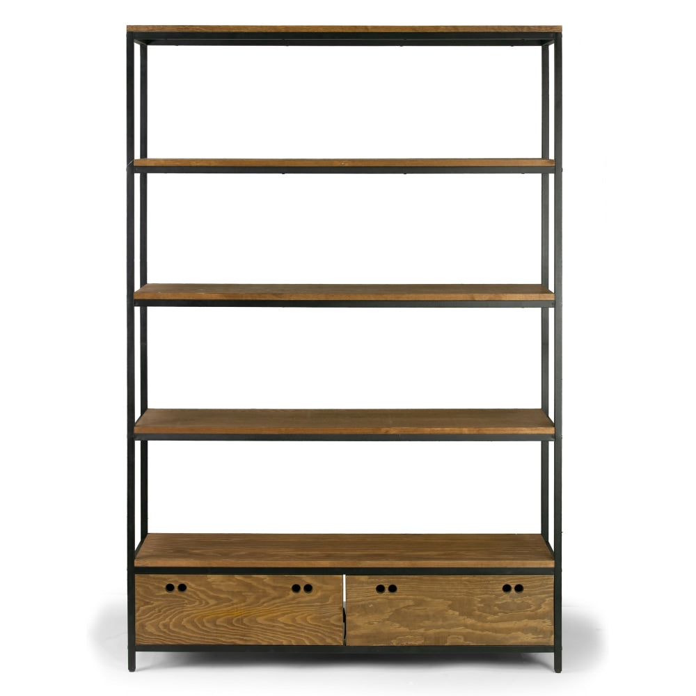 Glamour Home Alta 71inH Etagere Bookcase, Brown