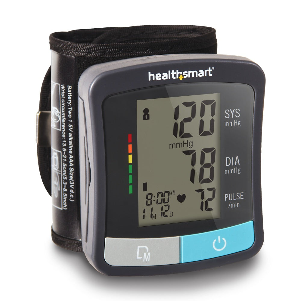 HealthSmart Standard Series Wrist Digital Blood Pressure Monitor, Black/Gray