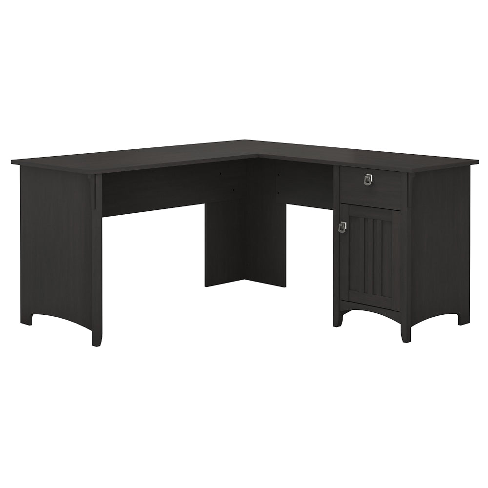 Bush Business Furniture Salina 60inWs L-Shaped Corner Desk With Storage, Vintage Black, Standard Delivery