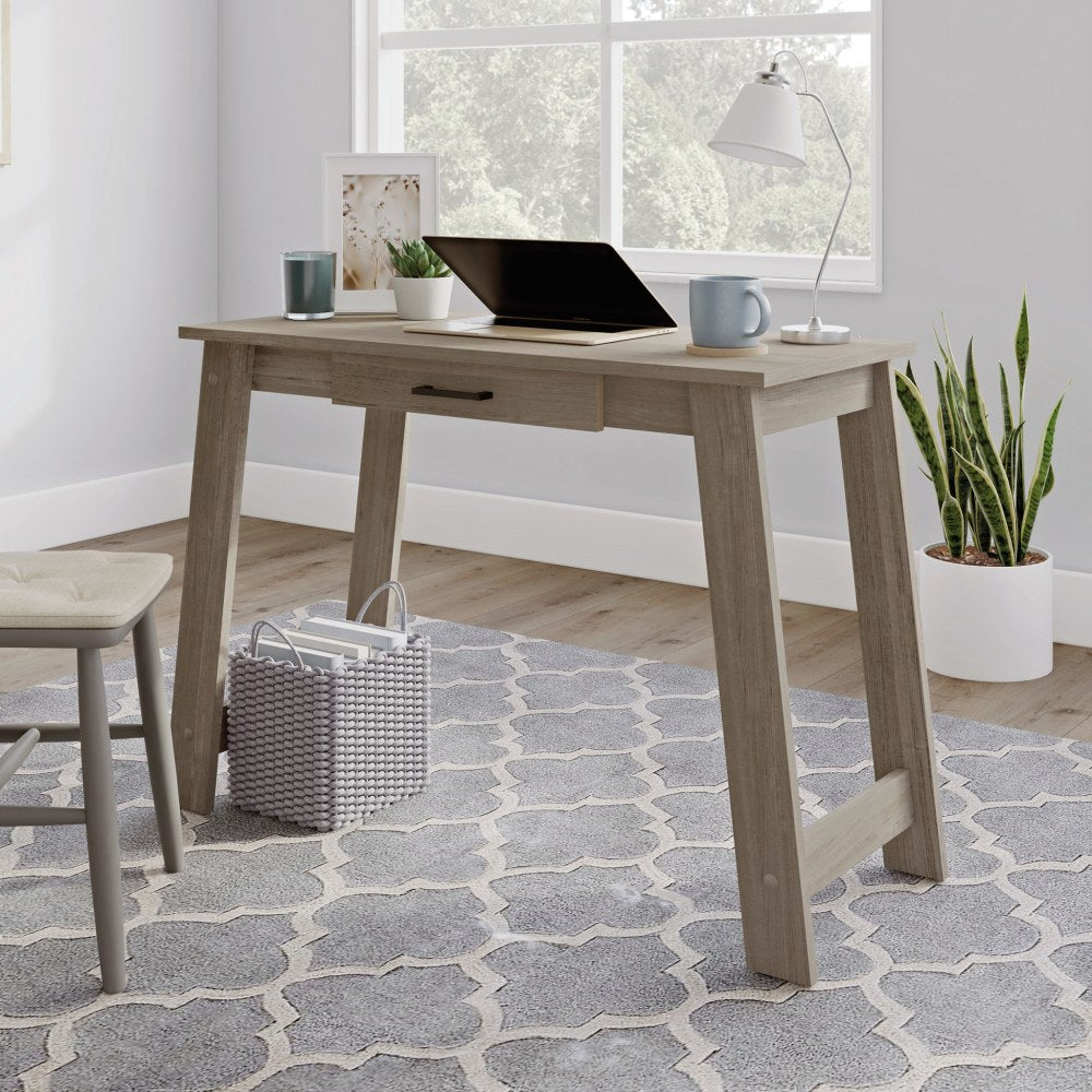 Sauder Beginnings 44inW Writing Desk Table, Silver Sycamore