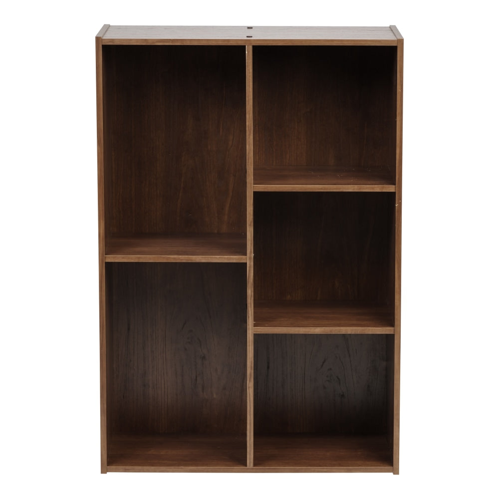 IRIS 35inH 5-Compartment Organizer Bookcase, Brown