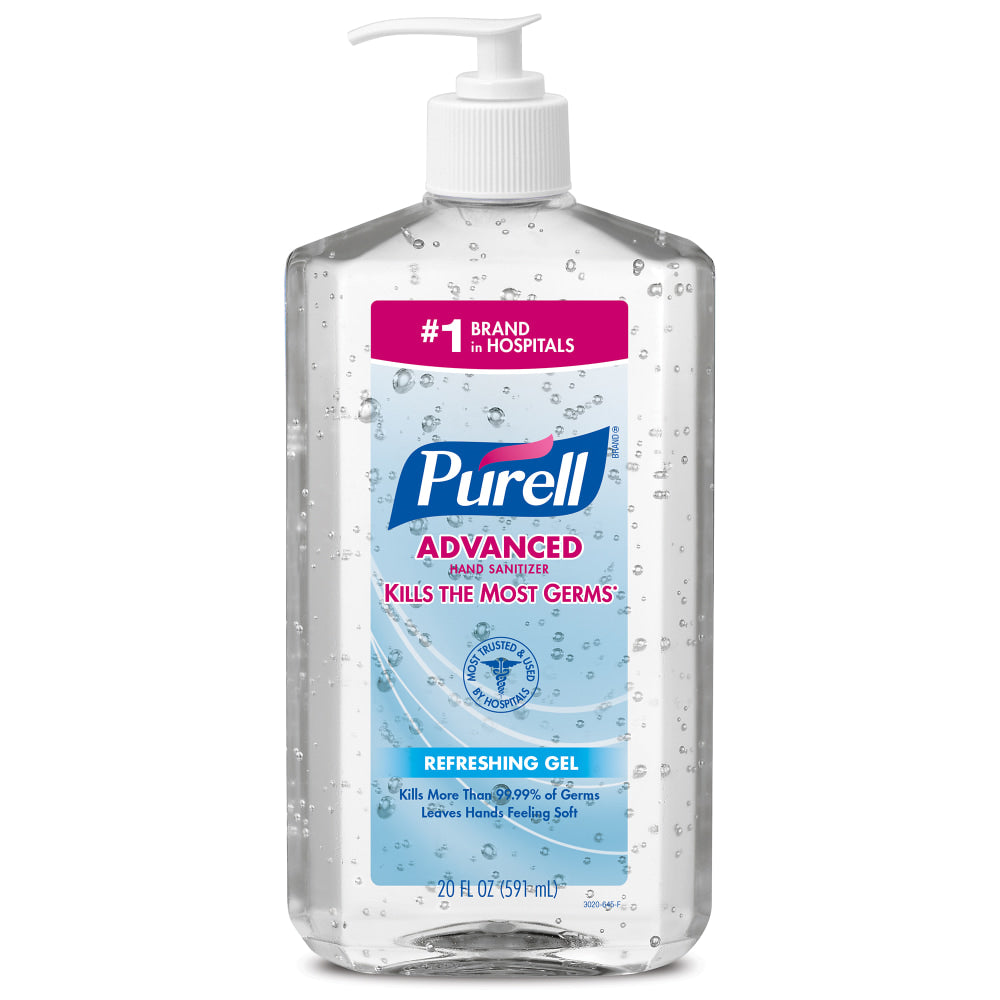 Purell Instant Hand Sanitizer, 20 Oz. Pump Bottles, Pack Of 12