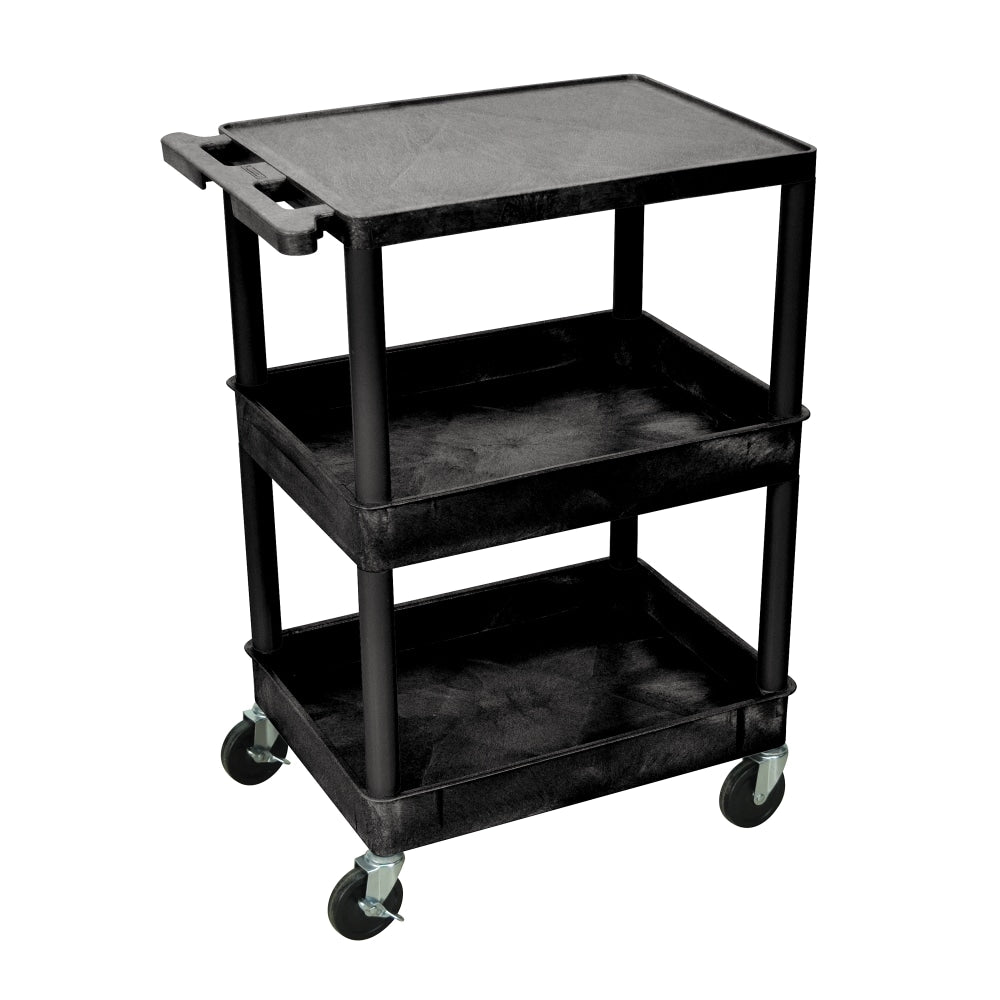 H. Wilson Plastic Tub Cart, 36 1/16inH x 24inW x 18inD, Black