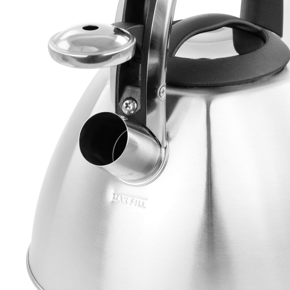 Mr. Coffee Stainless Steel Whistling Tea Kettle, 3 Qt, Silver