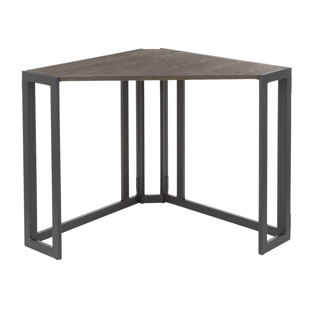 LumiSource Roman 46inW Corner Desk, Black/Espresso