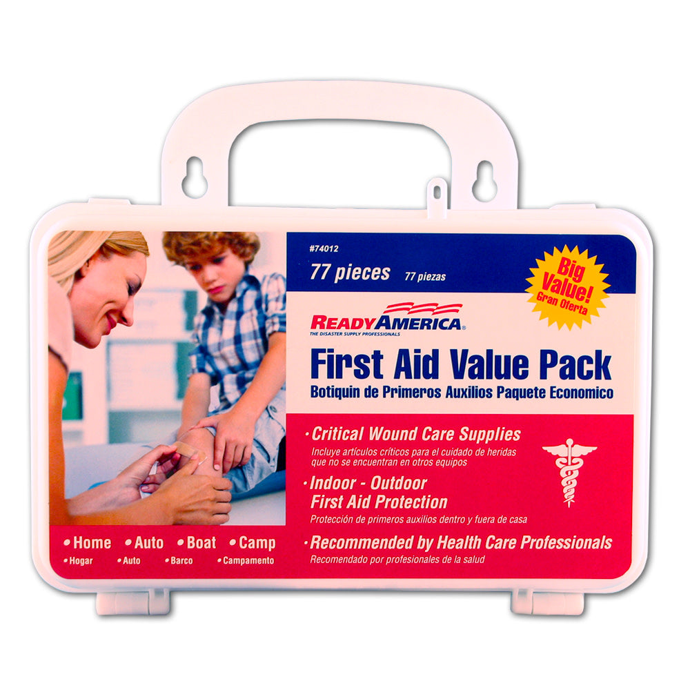 Ready America 77-Piece First Aid Kits, White, Case of 6 Kits