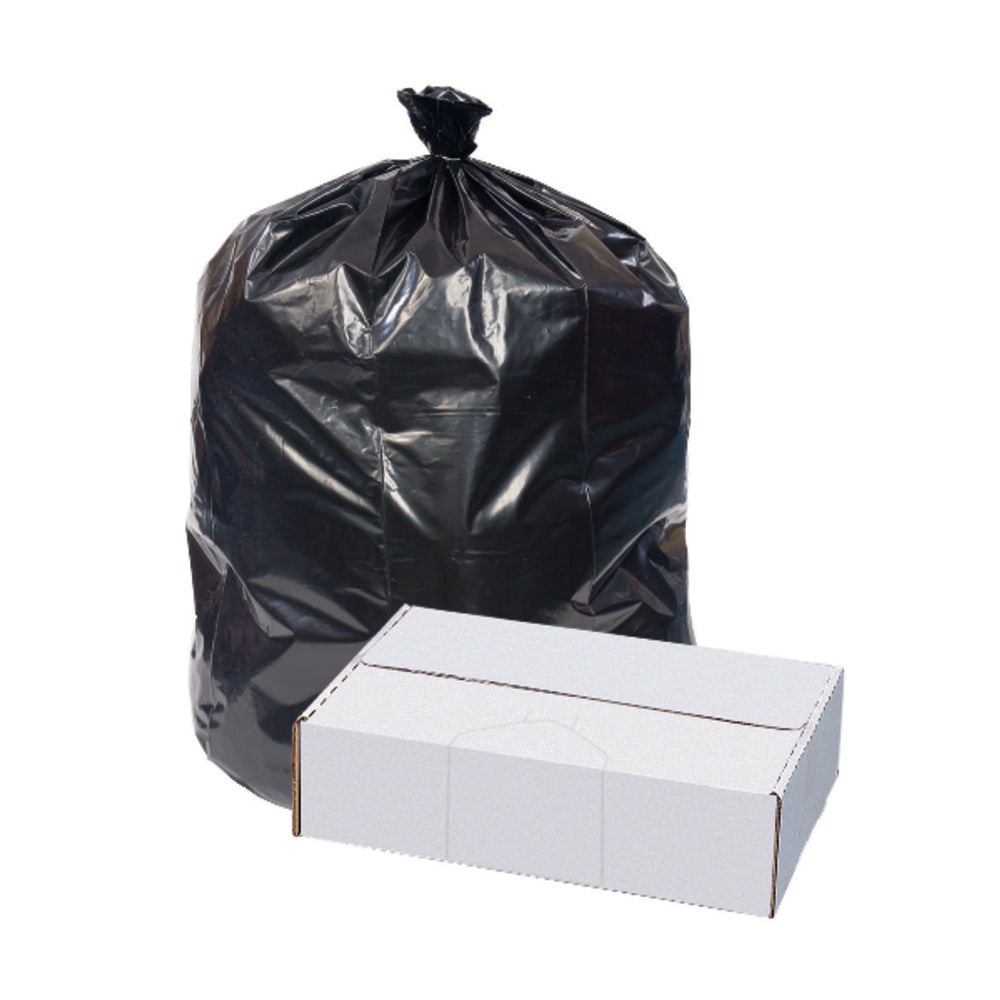 Highmark Repro 2-mil Can Liners, 60 Gallons, 38in x 58in, 70% Recycled, Black, Box Of 50