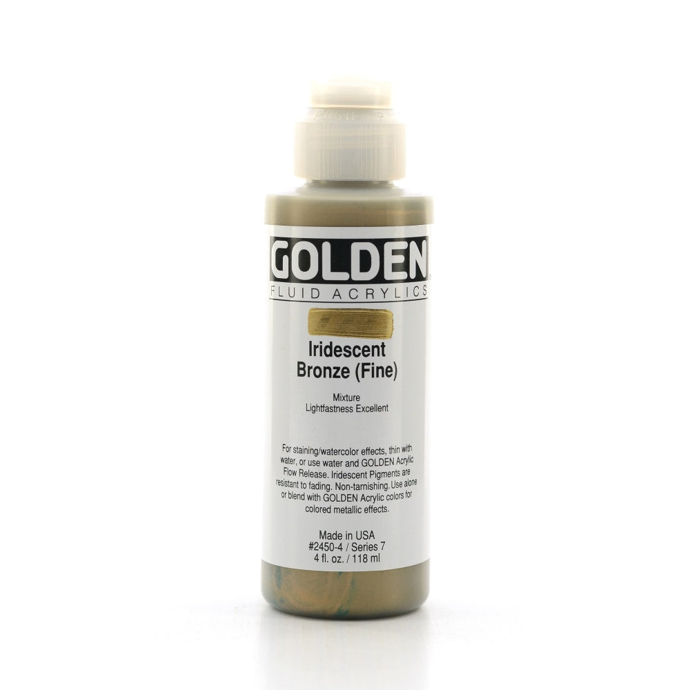 Golden Fluid Acrylic Paint, 4 Oz, Iridescent Bronze Fine