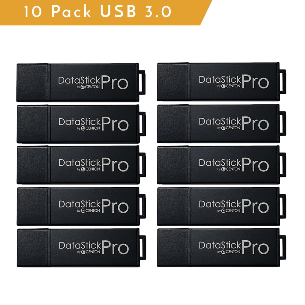 Centon MP ValuePack USB 3.0 Pro - USB flash drive - 128 GB - USB 3.0 - black (pack of 10)