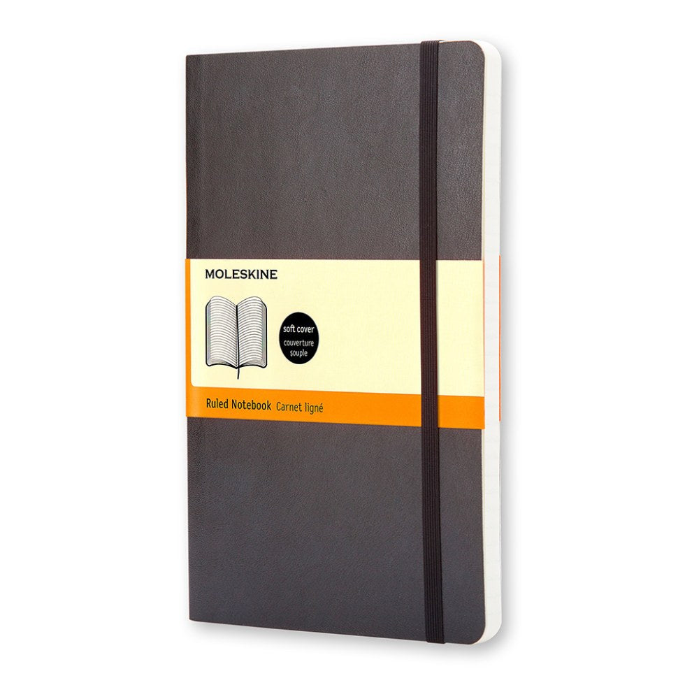 Moleskine Classic Soft Cover Notebook, 5in x 8-1/4in, Ruled, 192 Pages, Black