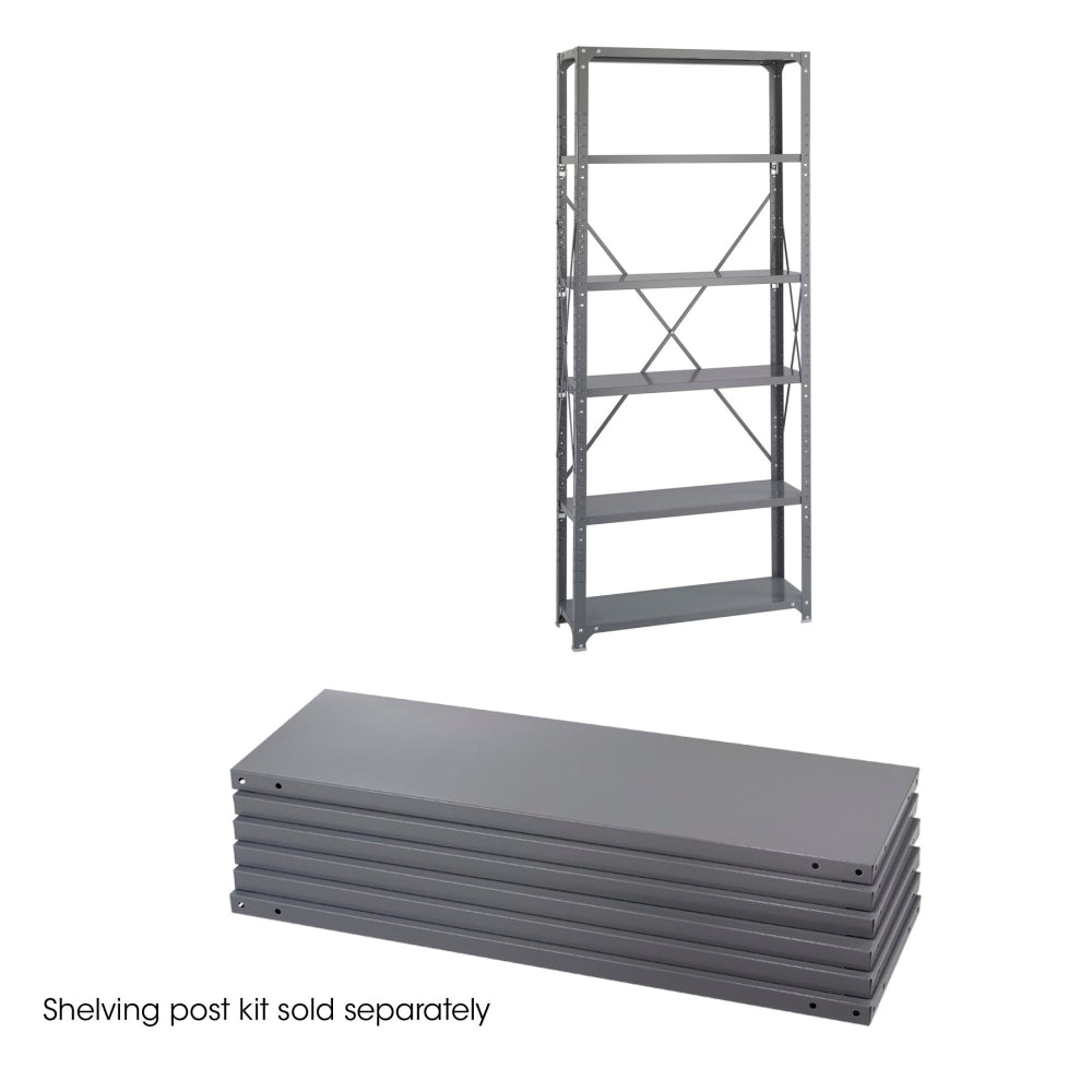 Safco 6-Shelf 36inW Industrial Steel Shelving, Dark Gray