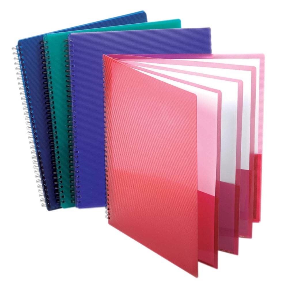 Oxford 8-Pocket Poly Portfolios, Assorted Colors, Pack Of 4 Portfolios