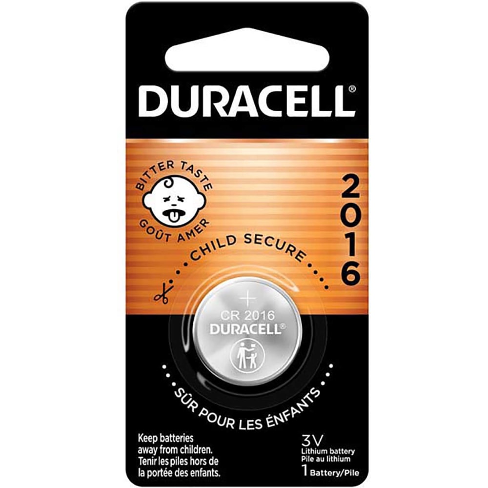 Duracell 3-Volt Lithium 2016 Coin Battery, Pack of 1