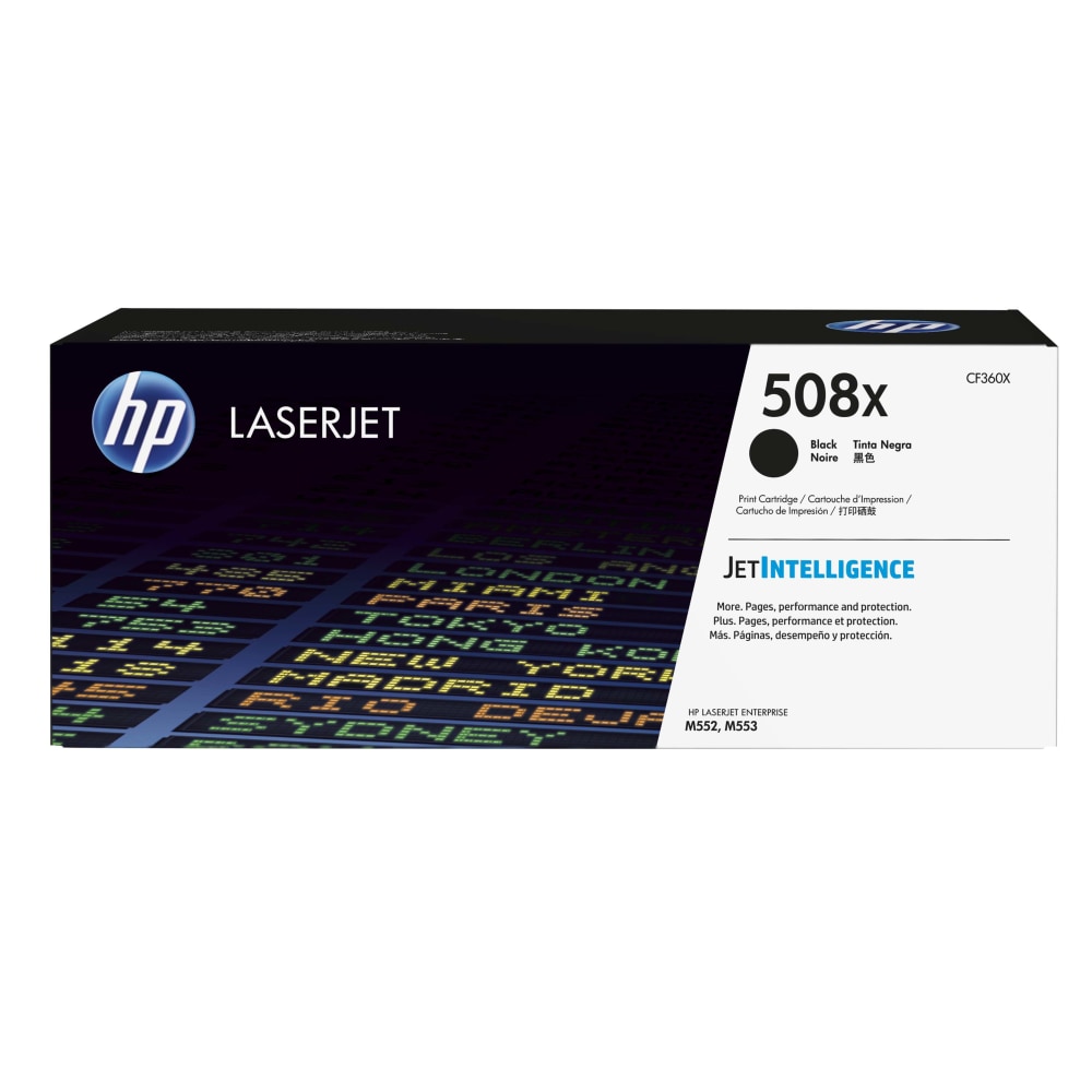 HP 508X Black High Yield Toner Cartridge, CF360X