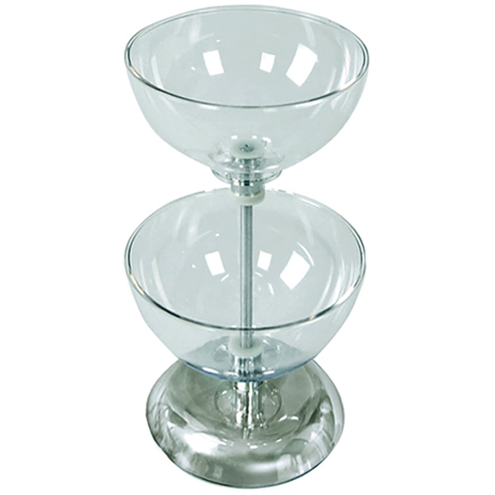 Azar Displays 2-Tier Bowl Display, 16-1/2inH x 10inW x 10inD, Clear