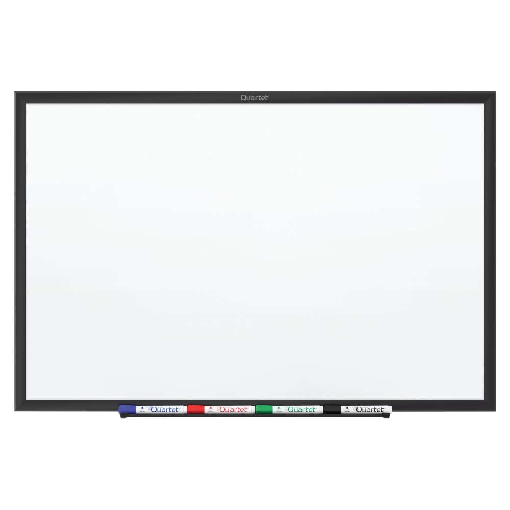 Quartet Classic Magnetic Dry-Erase Whiteboard, 24in x 36in, Aluminum Frame With Black Finish