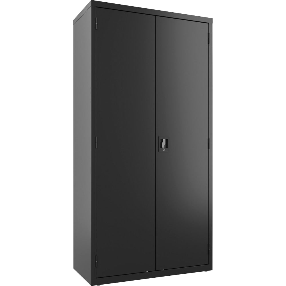 Lorell Steel Wardrobe Storage Cabinet, 72inH x 36inW x 18inD, Black