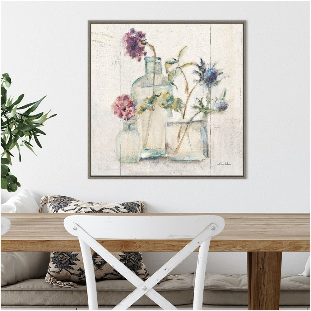 Amanti Art Blossoms on Birch II by Cheri Blum Framed Canvas Wall Art Print, 22inH x 22inW, Graywash