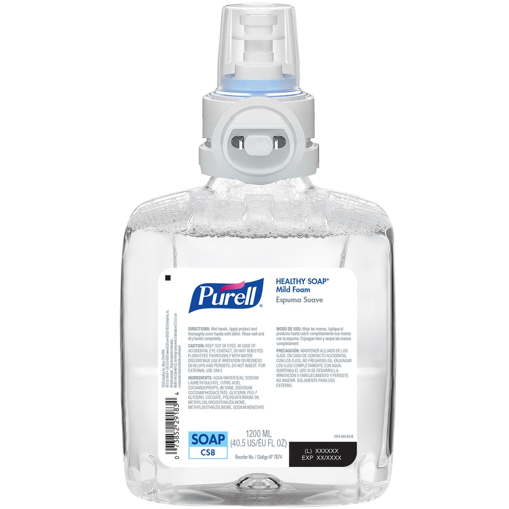 Purell Healthy Soap CS8 Mild Foam Soap Refills, Unscented, 1200 mL, Pack Of 2 Refills