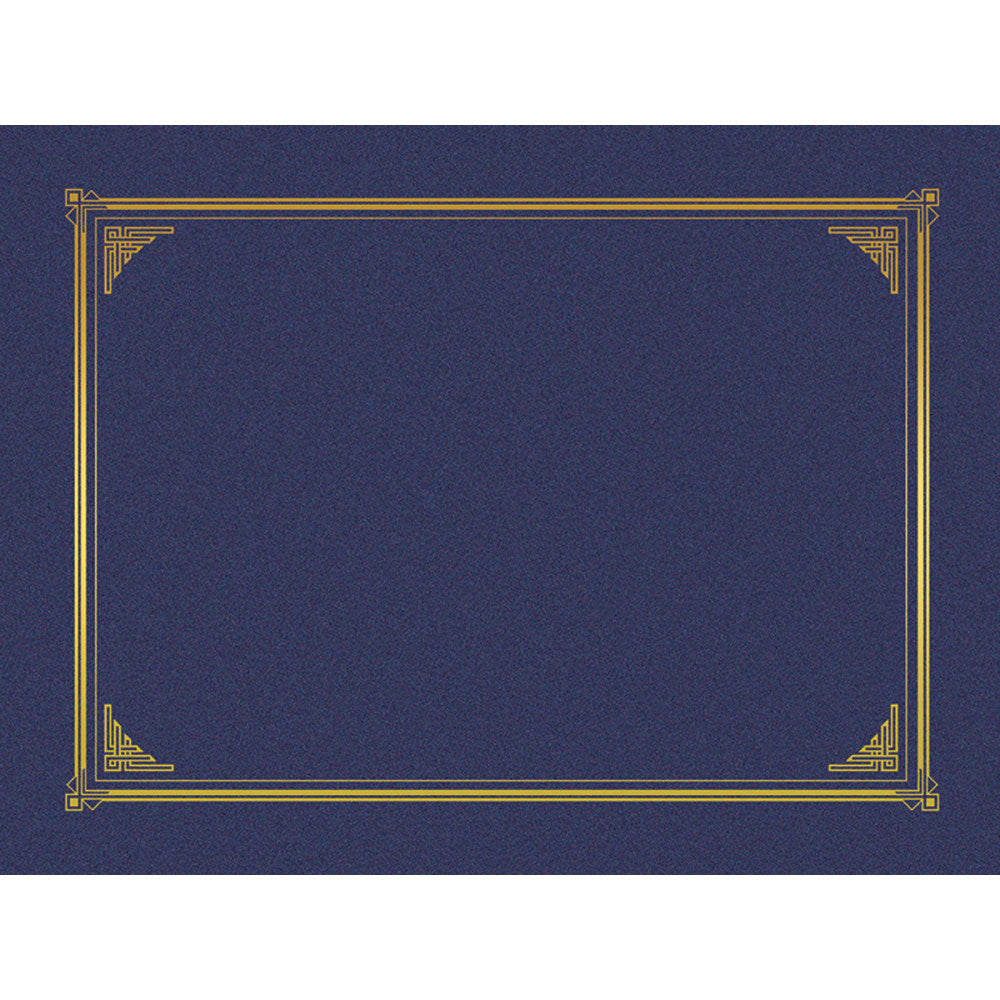 Geographics Award Certificate Gold Design Covers, Letter Size (8 1/2in x 11in), 30% Recycled, Metallic Blue, Pack Of 6