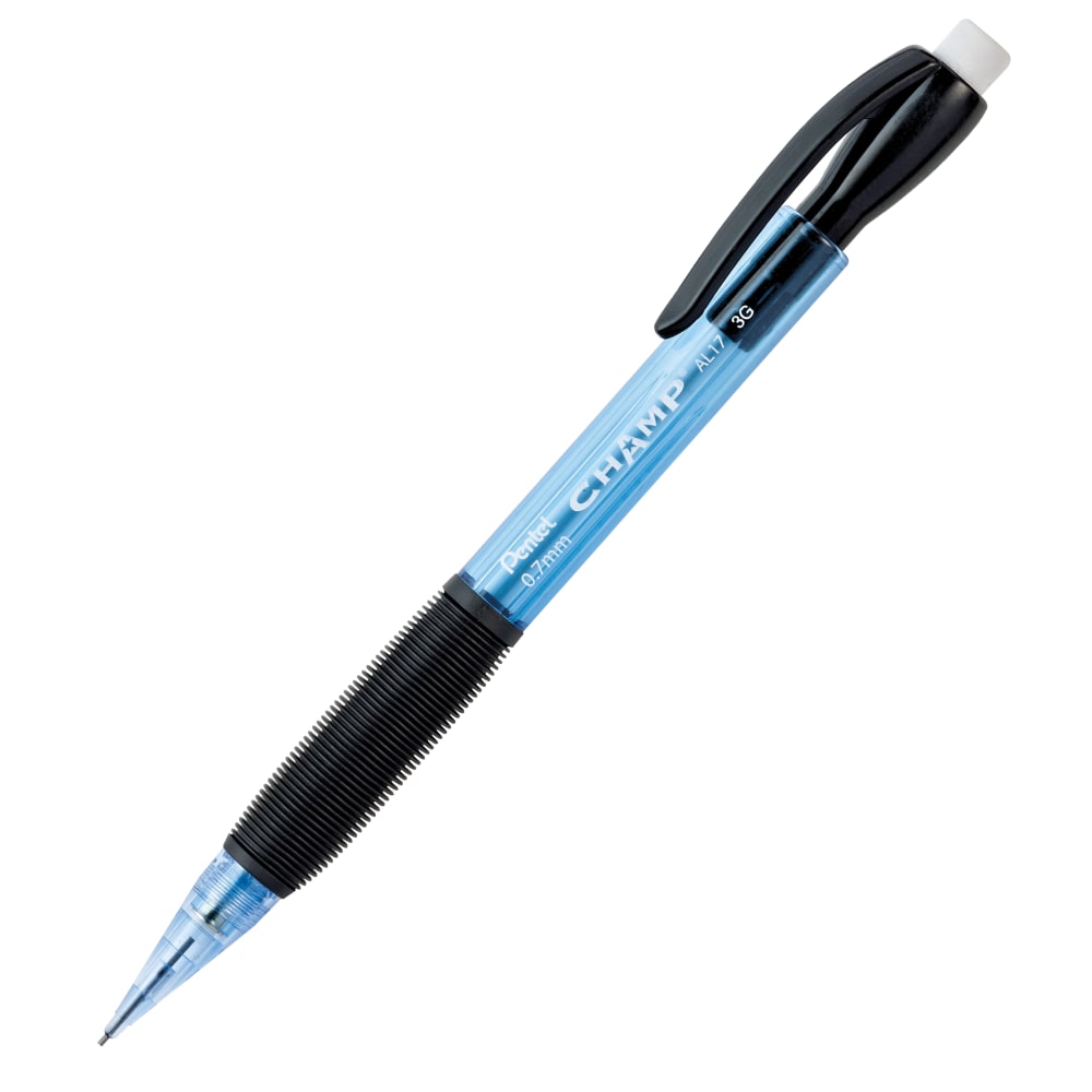 Champ Mechanical Pencils, 0.7 mm, #2 Lead, Blue Barrel, Pack Of 24