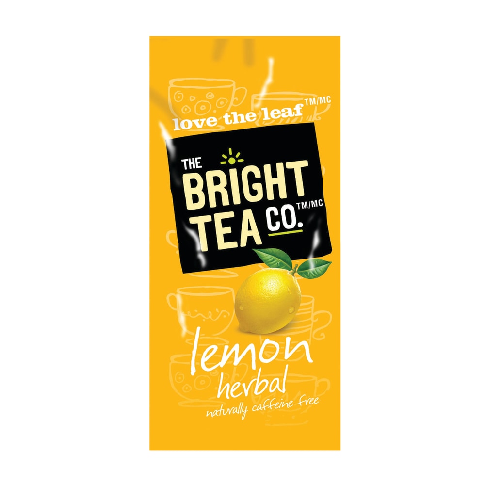 The Bright Tea Co. Lemon Herbal Tea Single-Serve Freshpacks, 0.25 Oz, Box Of 100