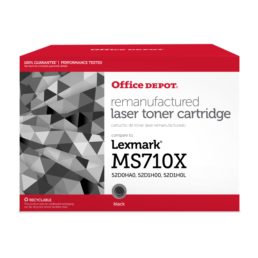 Office Depot Brand Remanufactured High-Yield Black Toner Cartridge Replacement For Lexmark MS710, ODMS710L