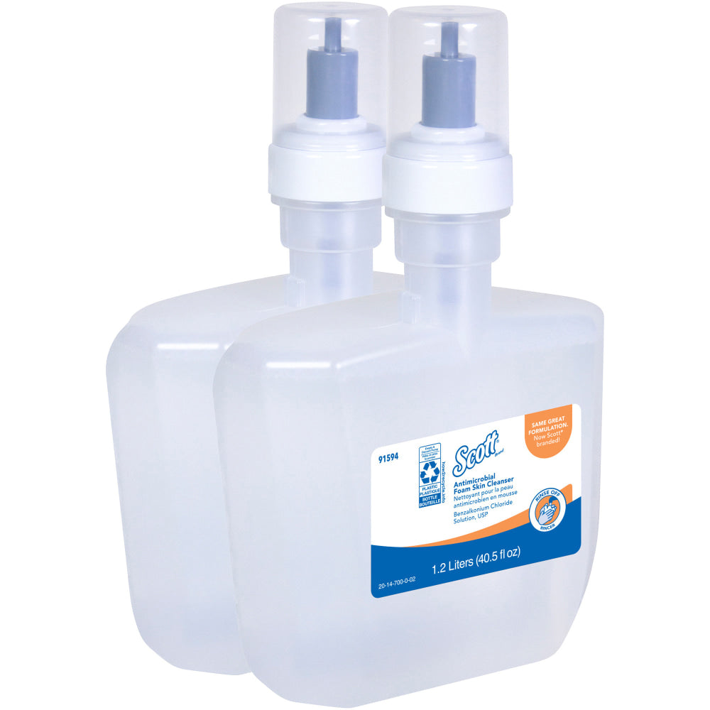 Kleenex Luxury Antibacterial Foam Skin Cleanser Soap, Unscented, 40.5 Oz, Case Of 2 Bottles